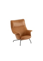 Refine Leather Cognac / Black - Lounge Chair
