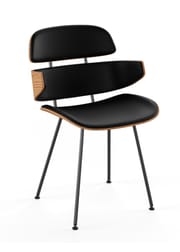 Lacquered oak / Naver Select black leather / Black powder coated steel