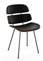 Lacquered oak / Naver Select black leather / Black powder coated steel