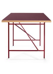 Burgundy Linoleum w. Oak Edge / Rust Red