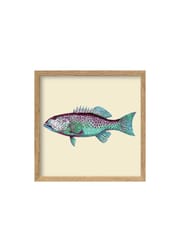 Turquoise And Purple Fish / Oak (Udsolgt)