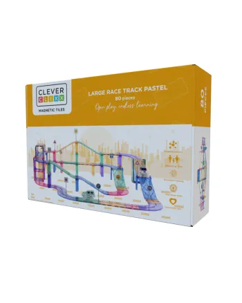 Cleverclixx - Spielzeug - Large Race Track Pastel | 80 pieces - Pastel