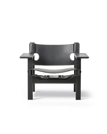 Fredericia Furniture - Armchair - The Spanish Chair 2226 by Børge Mogensen - Black Lacquered Oak / Black Saddle Leather