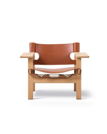 Fredericia Furniture - Fotel - The Spanish Chair 2226 by Børge Mogensen - Light Oiled Oak / Cognac Saddle Leather