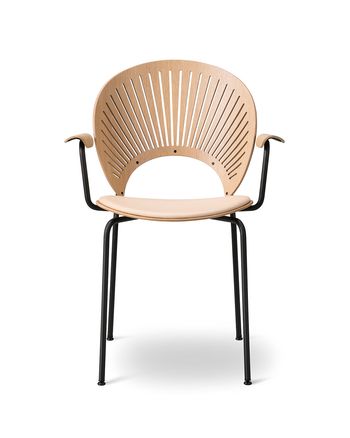 Fredericia Furniture - Cadeira - Trinidad Armchair 3397 by Nanna Ditzel - Vegeta 90 Natural / Lacquered Oak / Black