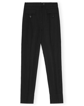 Ganni - Bukser - Light Twill Suiting Pants - Black