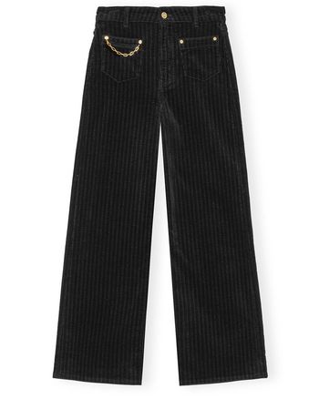 Ganni - Bukser - Stretch Corduroy Magny - Black