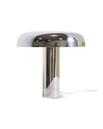 HKLiving - Bordlampe - Mushroom Table Lamp, Chrome - Chrome