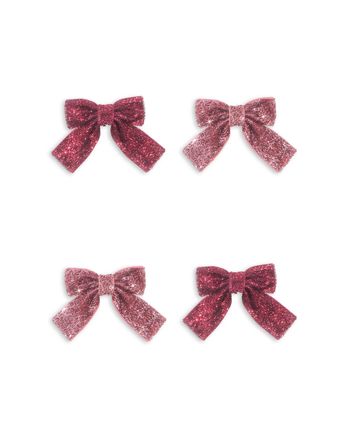 Konges Sløjd - Hårspænde - 4 Pack Glitter Bow Hair Clips - PINK MIX