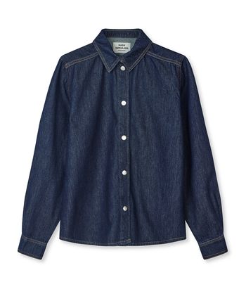 Mads Nørgaard - Skjorte - Cosy Denim Crane Shirt - Dark Indigo