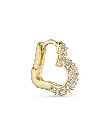 Pure By Nat - Orecchino - Esmee Heart Earring W. Zircons - Gold Plated