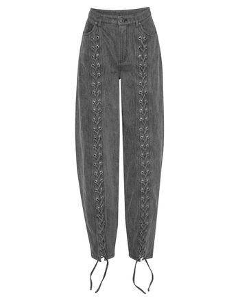 ROTATE by Birger Christensen - Bukser - Denim Lace Leg Pants - Black