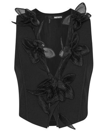 ROTATE by Birger Christensen - Vest - Flower Waistcoat - Black