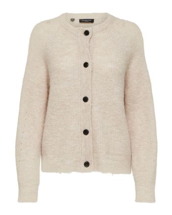 Selected Femme - Cardigan - SLFLulu Knit Short Cardigan - Birch Melange