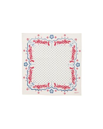 Skall Studio - Tørklæde - Juniper Scarf - Cream/Blue/Red