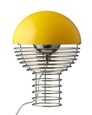 Verpan - Stolní lampa - Wire Table Lamp - Krom/Gul