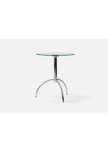 A. Petersen - Stôl v kaviarni - Tube Table by Dan Svarth - Hand-polished stainless-steel frame with a glass top