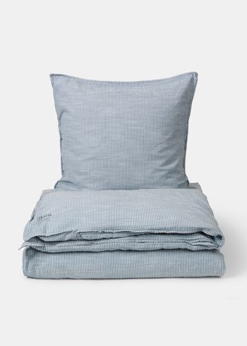 Aiayu - Sängkläder - Duvet Set Striped - 140 x 200 + pillowcase - Indigo