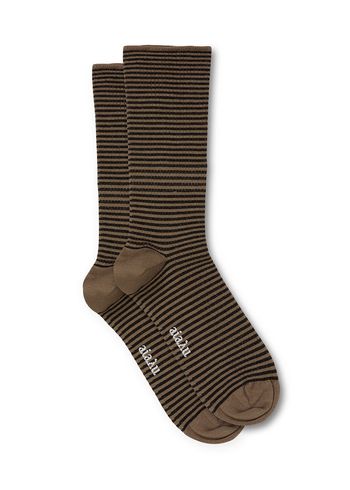 Aiayu - Sukat - Cotton Stripe Socks - Mix Brown