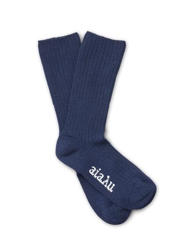 Aiayu - Ponožky - Wool Rib Socks - Navy