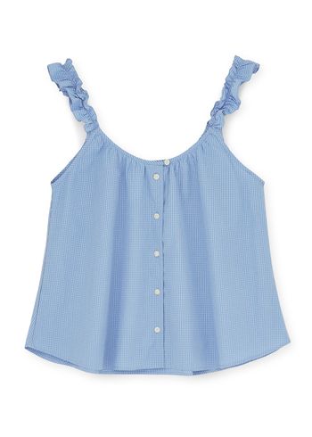 Aiayu - Top - Frill Top Check - Mix Blue
