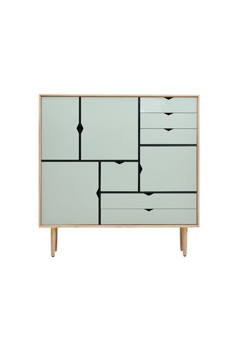 Andersen Furniture - Crédence - S3 storage sideboard - White Oiled Oak / Ocean Grey