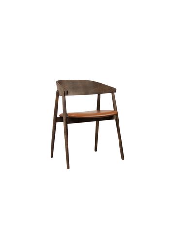 Andersen Furniture - Cadeira de jantar - AC2 Chair / Padded Seat - Eg / røget olie / Læder: cognac SY5478