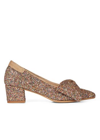 Angulus - Pumps - 1550-105 Pump with Bow - Multi Glitter/ Sand