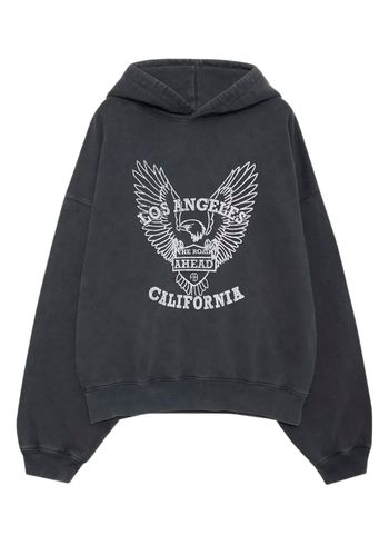 Anine Bing - Sweatshirt - Alec Hoodie White Eagle - Washed Black