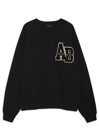 Anine Bing - Mikina - Miles Sweatshirt Letterman - Black