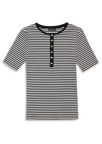 Anine Bing - T-shirt - Alessia Tee - Cream & Black Stripe