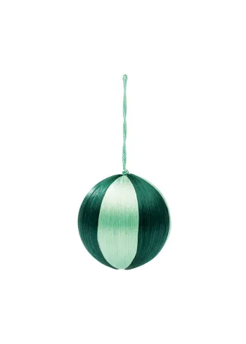 Anna + Nina - Julekugle - Corded Ornament - Big - Green Stripe