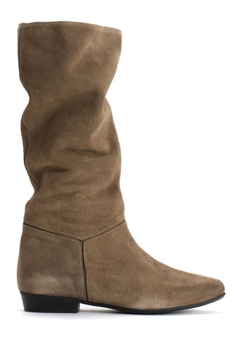 Anonymous Copenhagen - Topánky - Jasmina 20 Calf Suede & Sleek Leather - Mushroom & dark taupe