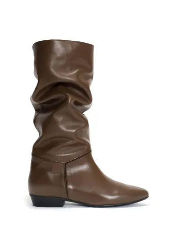 Anonymous Copenhagen - Botas - Jasmina 20 Calf Suede & Sleek Leather - Mushroom & dark taupe