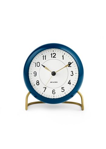 Arne Jacobsen - Watch - Station Vægur - Table clock petroleum/white
