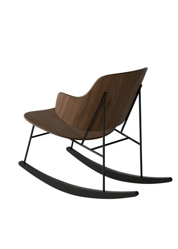 Audo Copenhagen - Wall blanket - The Penguin Rocking Chair Black Steel Base - Black steel base / Walnut seat and back