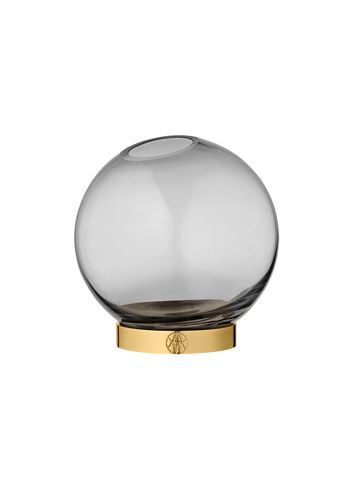 AYTM - Vase - Globe - Round Vase w/Stand - Black/Gold Mini