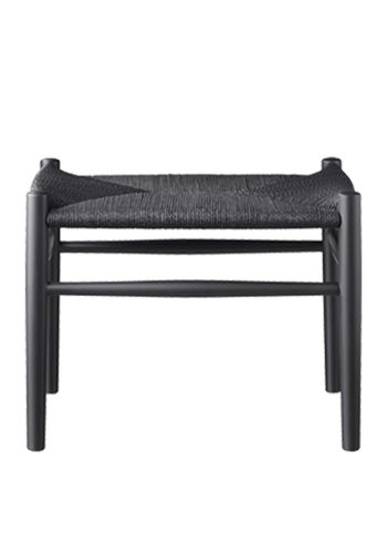 FDB Møbler / Furniture - Tabouret - J83 by Jørgen Bækmark - Black Beech/Black Wicker