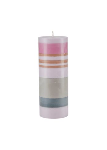 Bahne - Stumpenkerze - Color black candle - Rose, pink, ocher