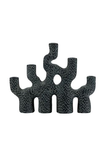 Bahne - - Candle Holder W. Speckle - Black - 5 candles