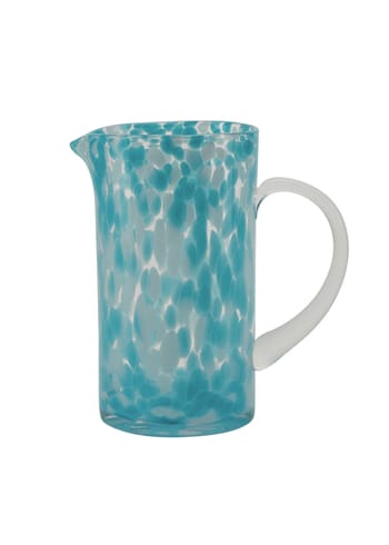 Bahne - Kande - Dots Pitcher With Handle - White/Light Blue