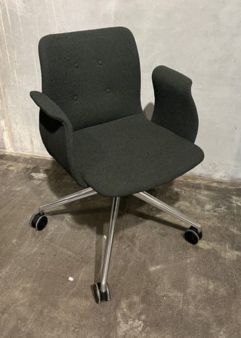 Bent Hansen - Office Chair - Primum Chair Dynamic - Green Grain 68260 - Chrome with wheels