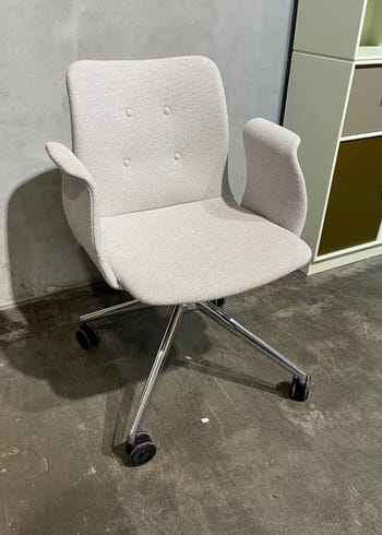 Bent Hansen - Office Chair - Primum Chair Dynamic - Offwhite Grain 60320 - Chrome with wheels