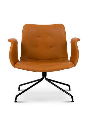 Bent Hansen - Sillón - Primum Lounge Chair - Drejestel: Sort Pulverlakeret Stål / Cognac