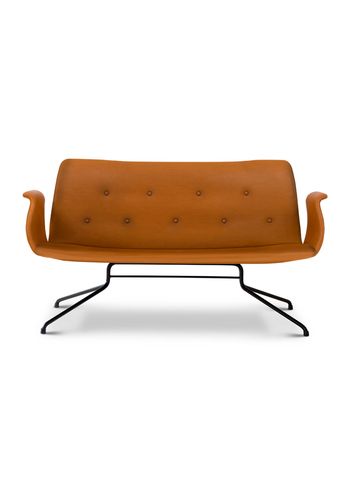 Bent Hansen - Couch - Primum Sofa - Stel: Sort Pulverlakeret Stål / Cognac
