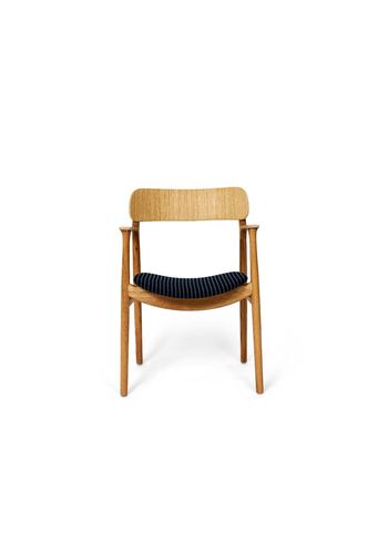 Bent Hansen - Stol - Asger - Frame: Oak, Oiled / Seat upholstery: Kjellerup Weaving: Langeland north F, 30-999/355