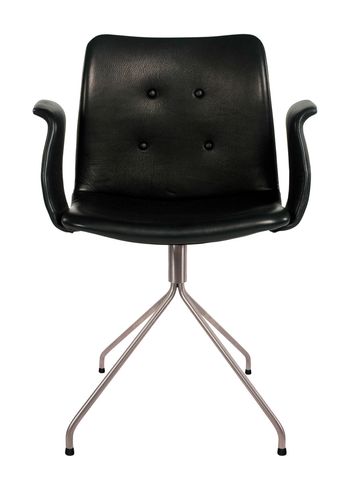 Bent Hansen - Stuhl - Primum Chair - Drejestel: Børstet Rustfrit Stål / Black