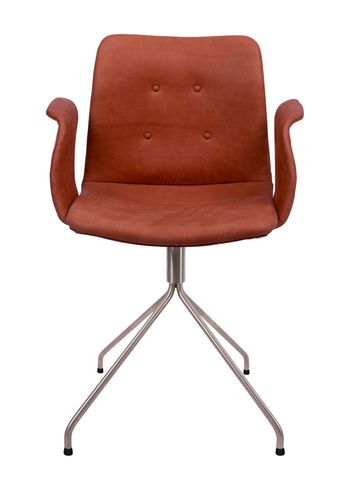 Bent Hansen - Krzesło - Primum Chair - Drejestel: Børstet Rustfrit Stål / Brown