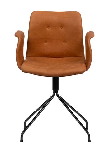 Bent Hansen - Krzesło - Primum Chair - Drejestel: Sort Pulverlakeret Stål / Brandy