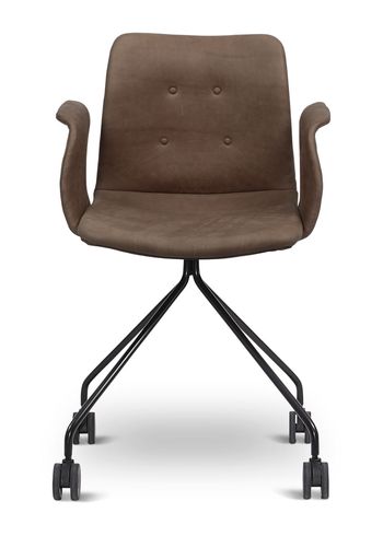 Bent Hansen - Chaise - Primum Chair - Hjulstel: Sort Pulverlakeret Stål / Tartufo